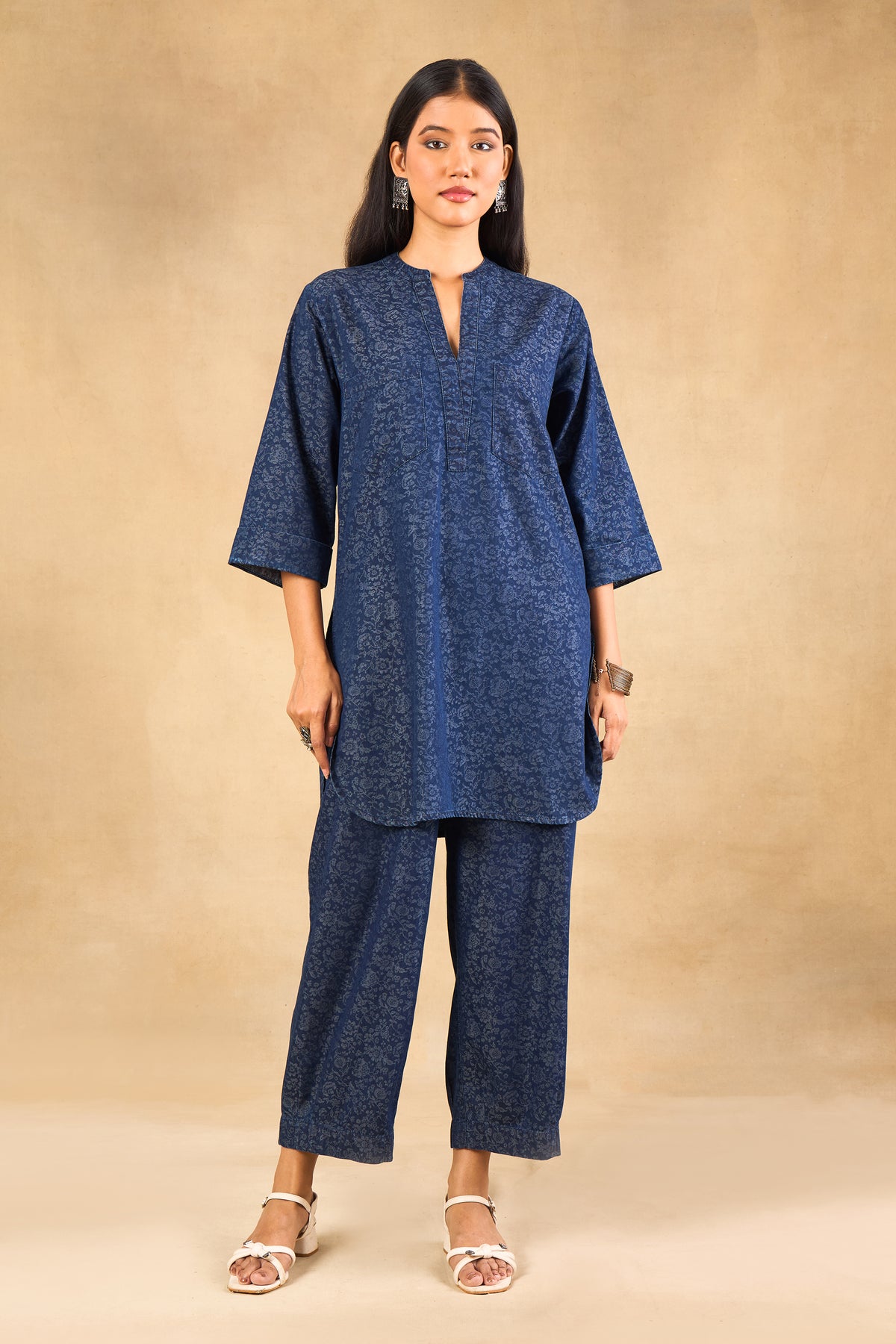 Indigo Flora Jacquard Co-ord Set