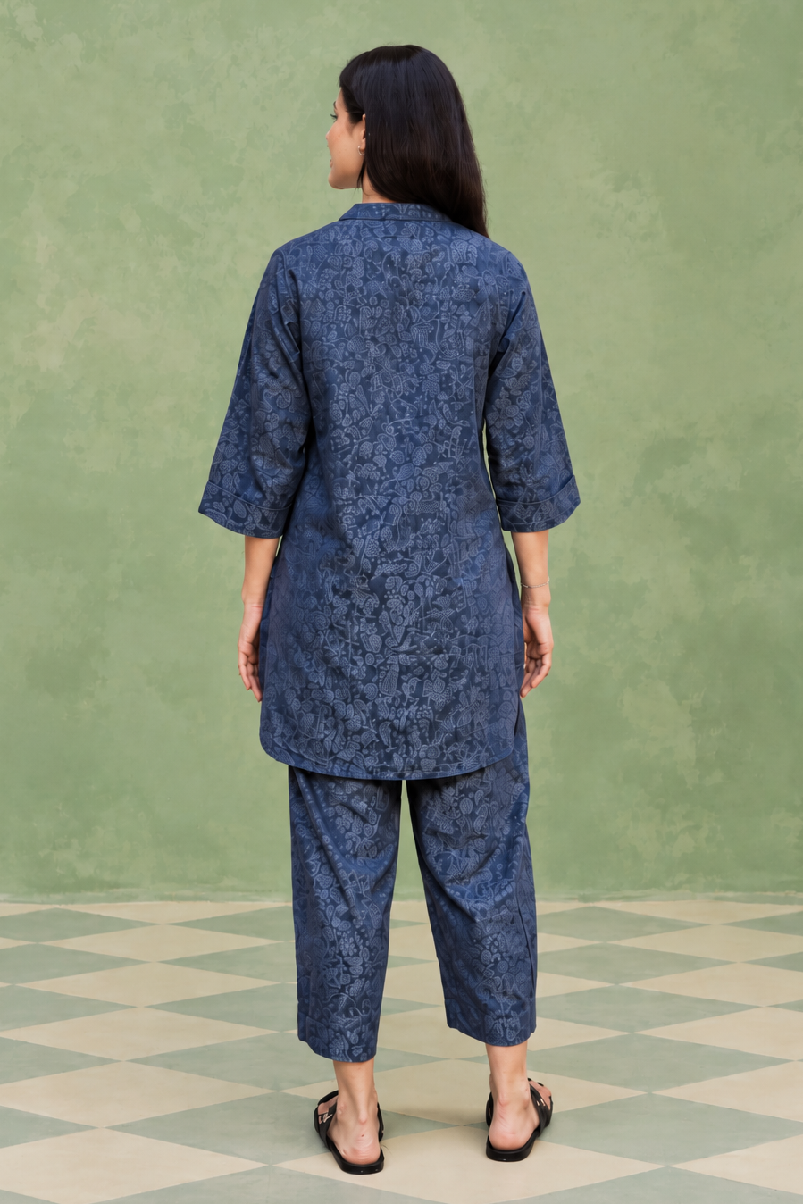 Indigo Flora Jacquard Co-ord Set