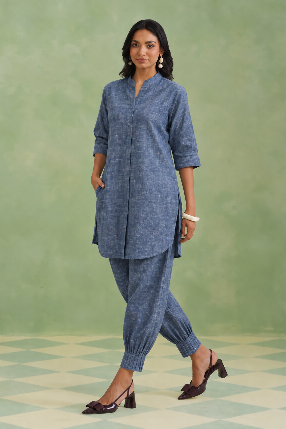 Indigo Denim Slub Co-ord Set