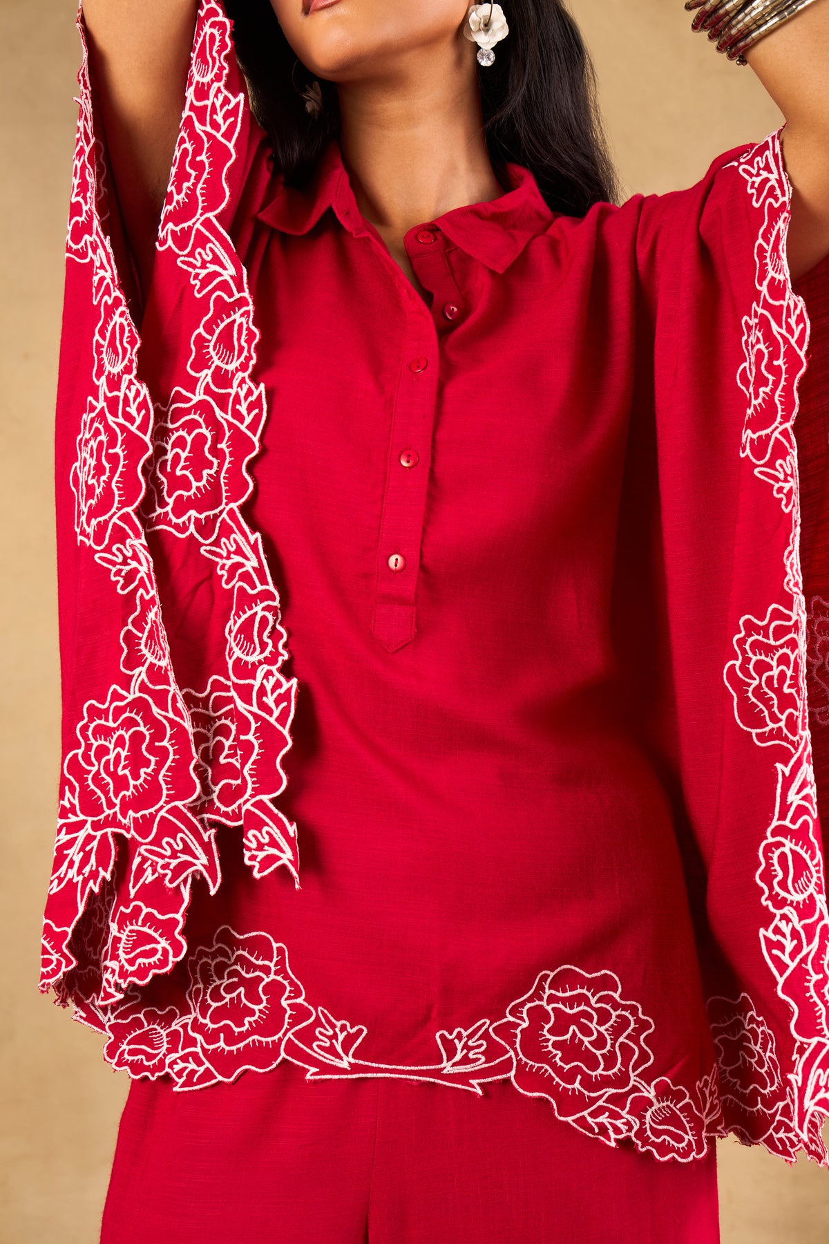 Mulberry Wine Bloom Kaftaan Co-ord Set