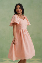 Apricot Blush Embroidered Mini Dress