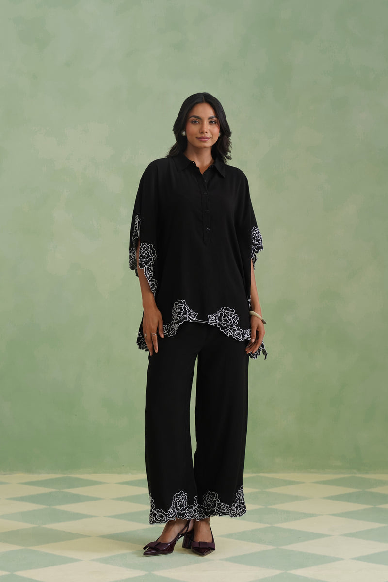 Noir Bloom Kaftaan Co-ord Set