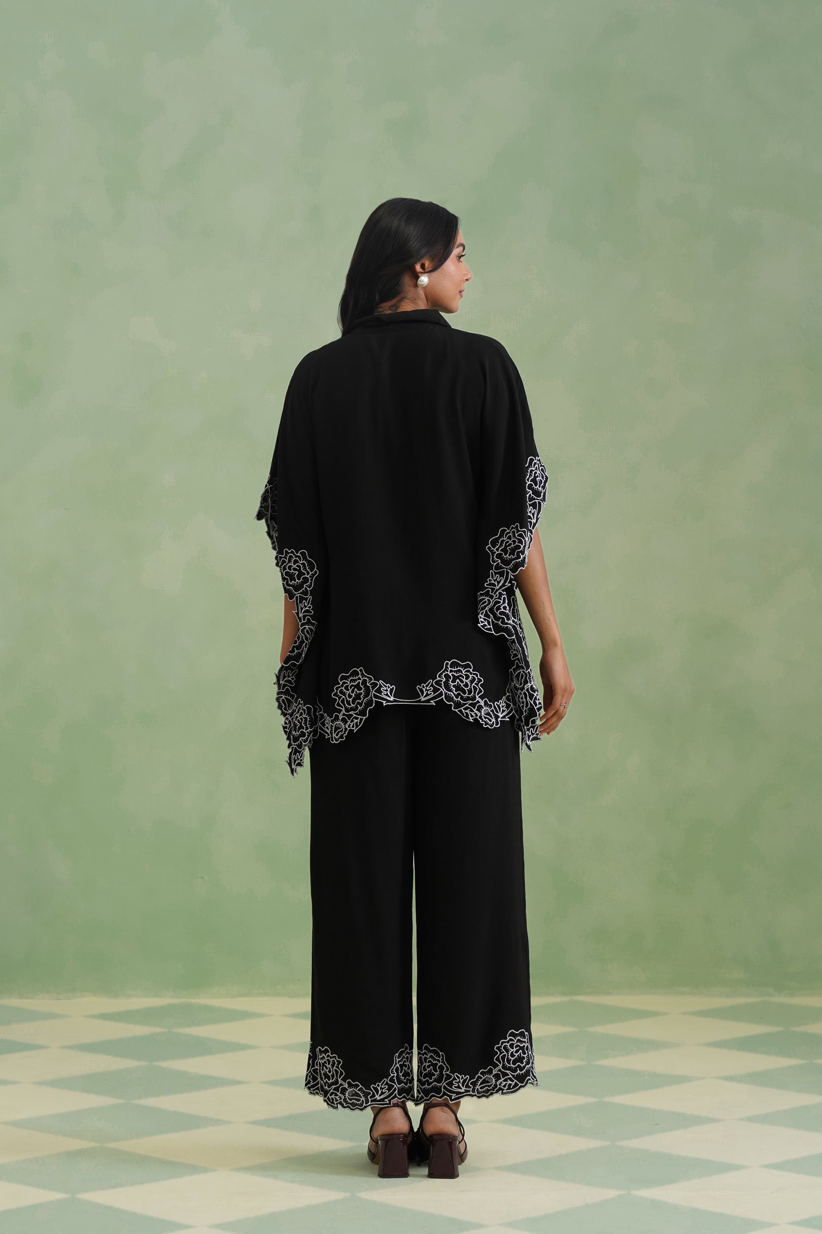 Noir Bloom Kaftaan Co-ord Set