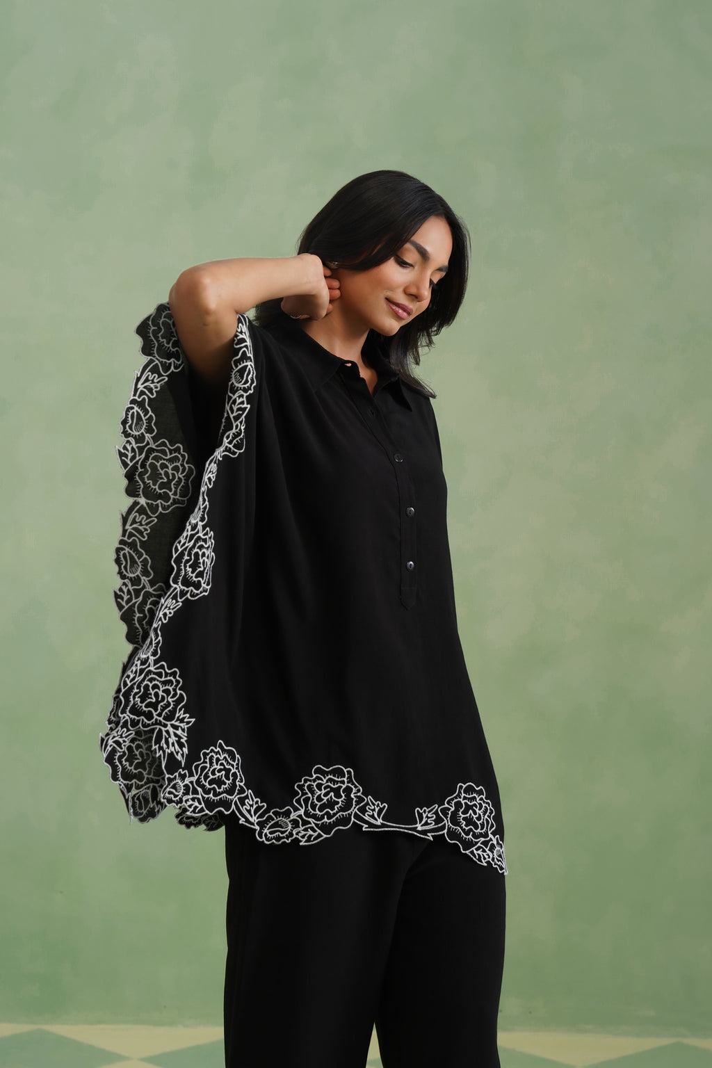 Noir Bloom Kaftaan Co-ord Set