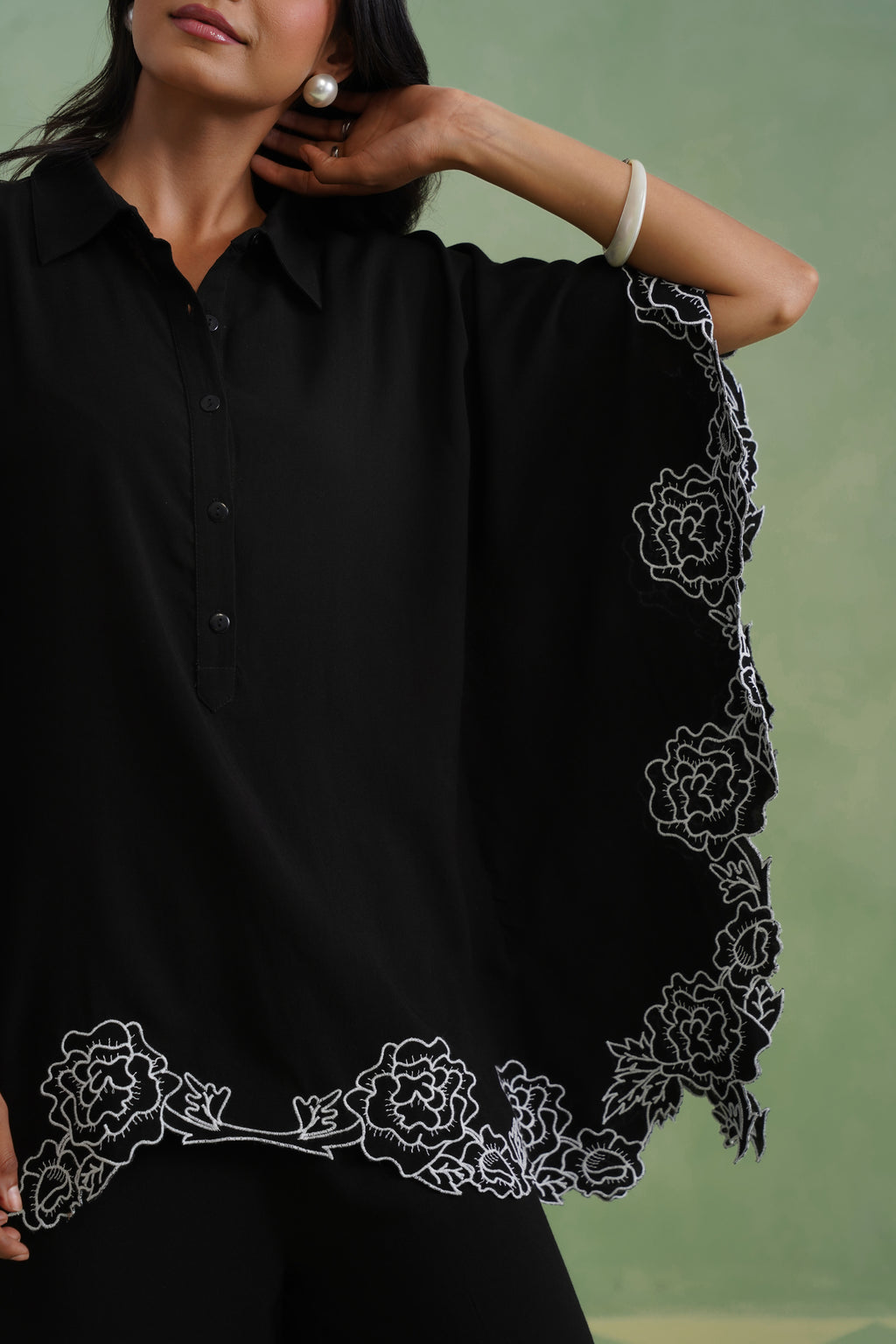 Noir Bloom Kaftaan Co-ord Set