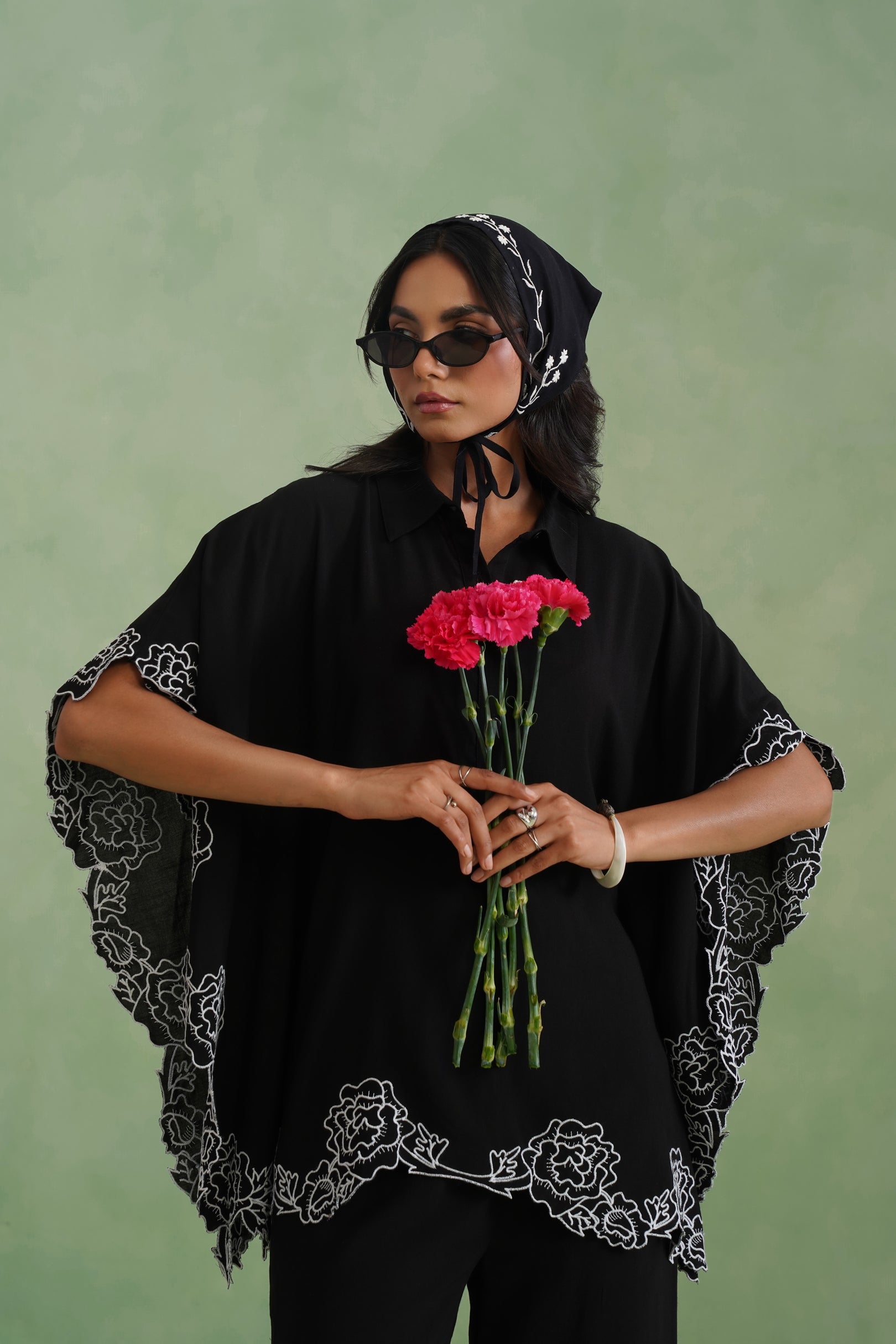 Noir Bloom Kaftaan Co-ord Set