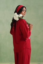 Crimson Vine Embroidered Co-Ord Set