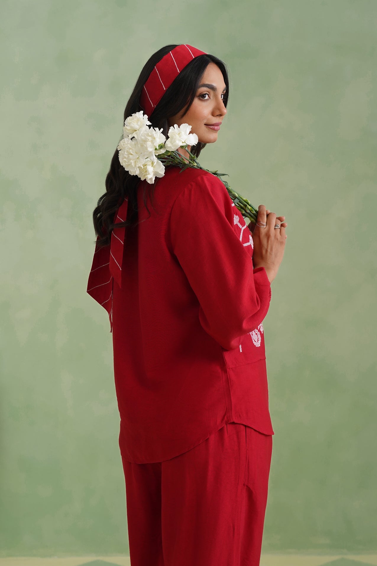 Crimson Vine Embroidered Co-Ord Set