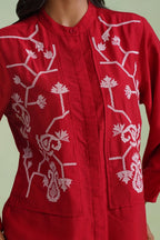 Crimson Vine Embroidered Co-Ord Set