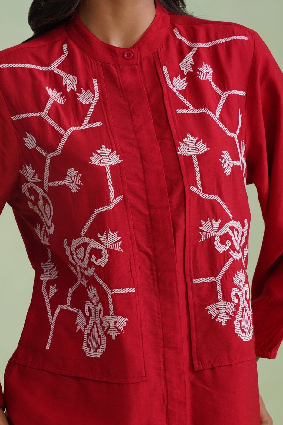 Crimson Vine Embroidered Co-Ord Set