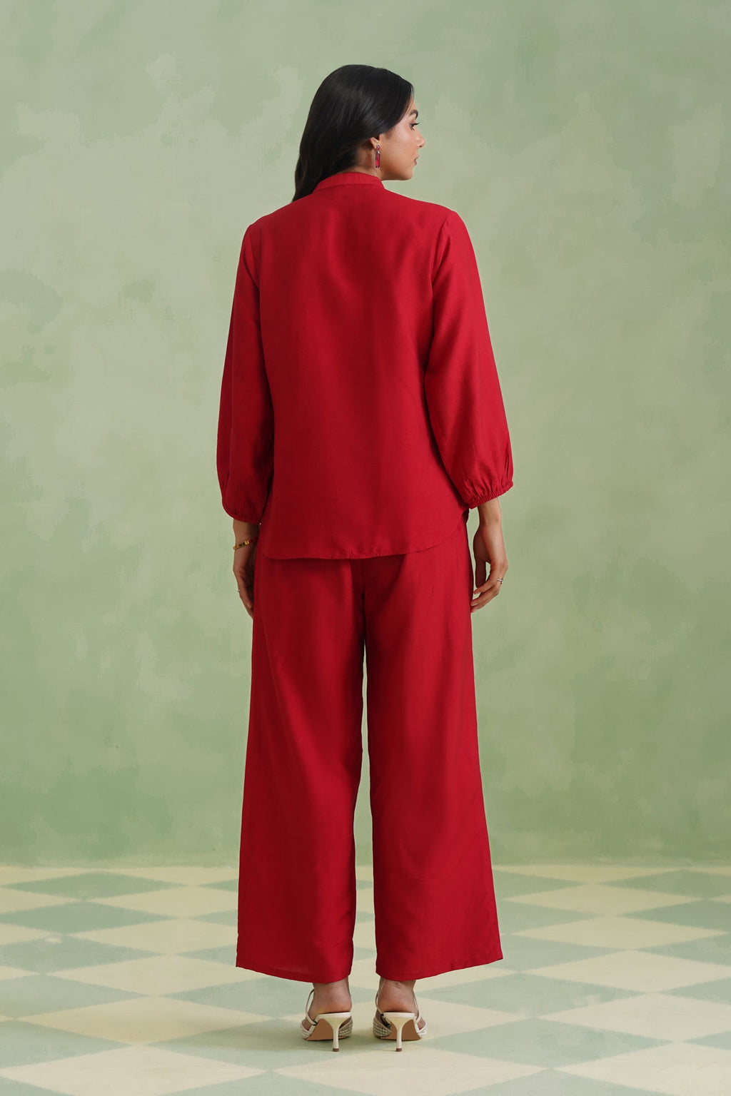 Crimson Vine Embroidered Co-Ord Set