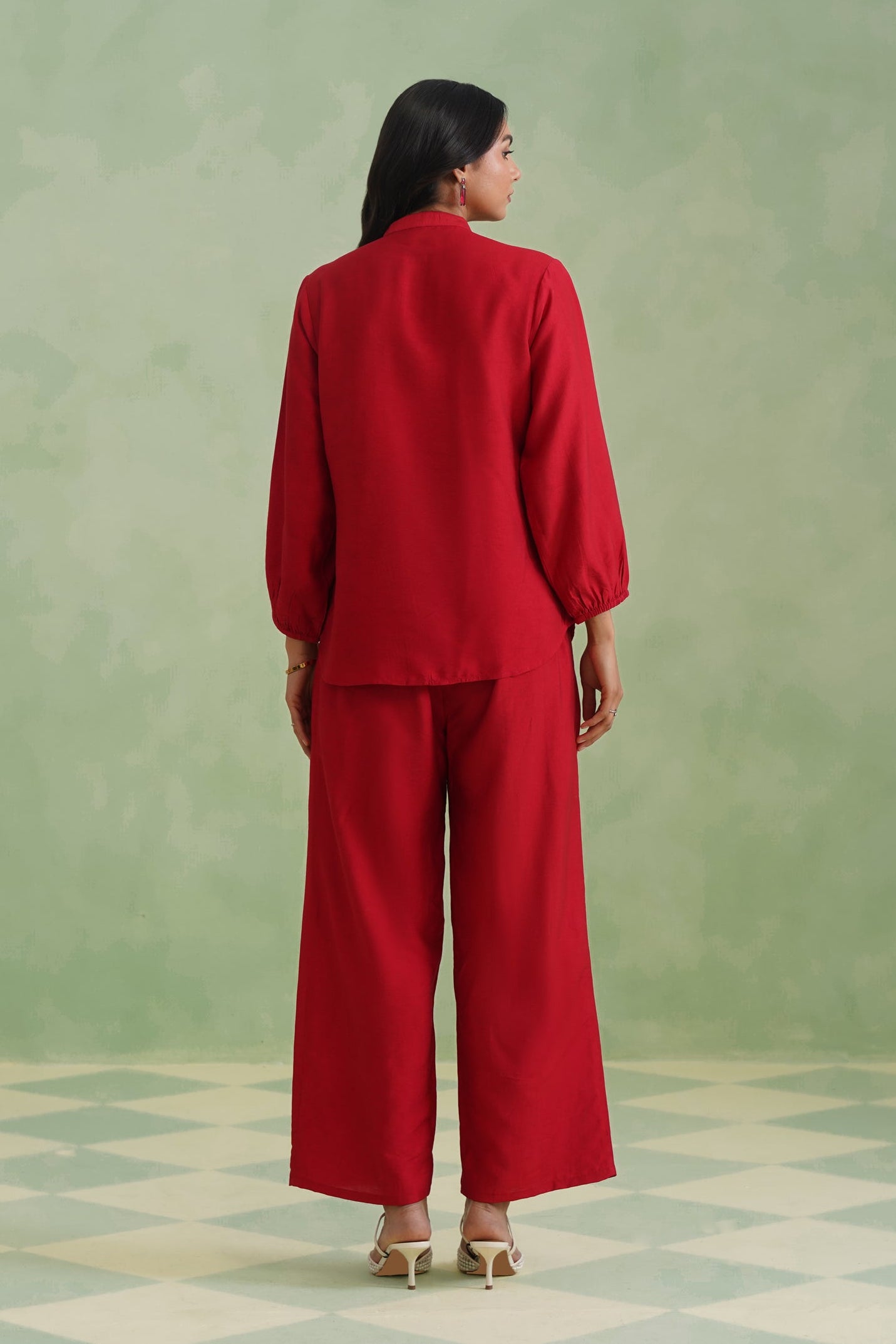 Crimson Vine Embroidered Co-Ord Set