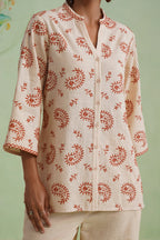 Dusty Ivory Paisley Embroidered Co-ord Set