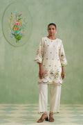 Ivory Floral Broderie Kurta Set