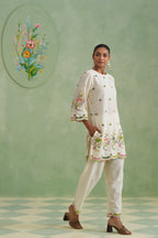 Ivory Floral Broderie Kurta Set