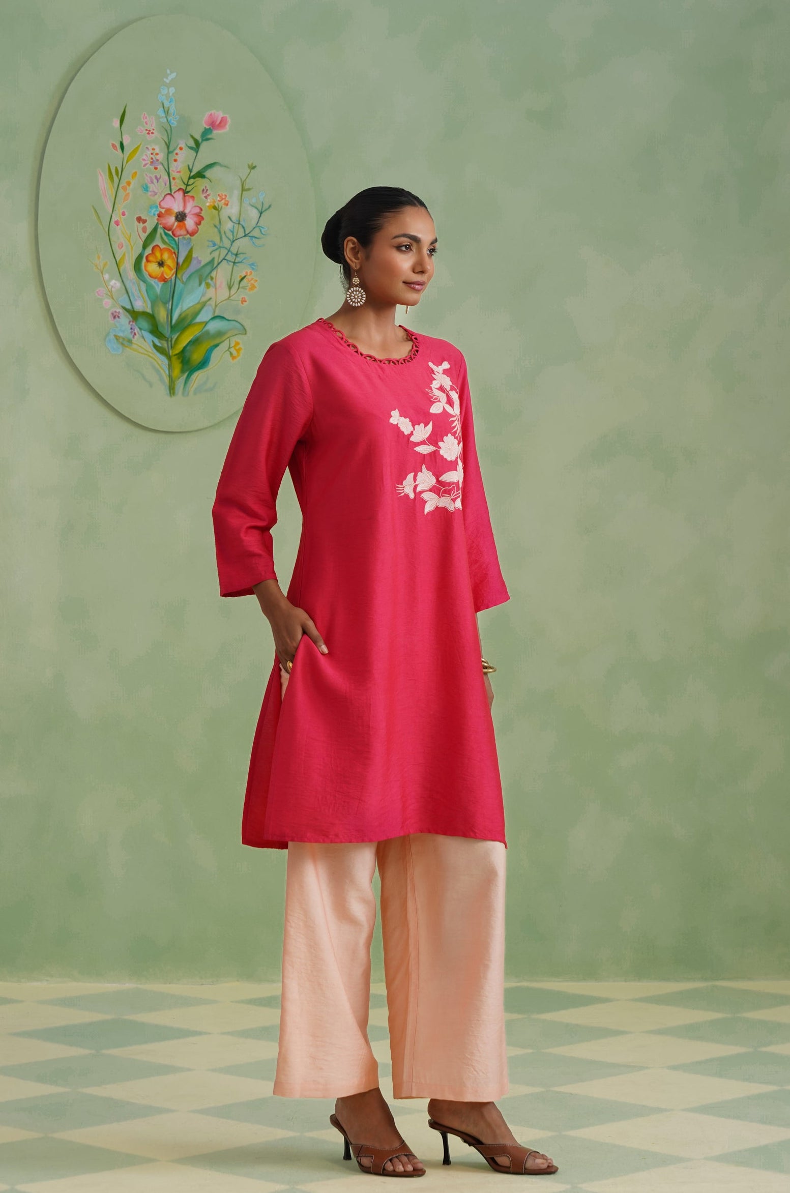 Rani Bloom Embroidered Kurta Set