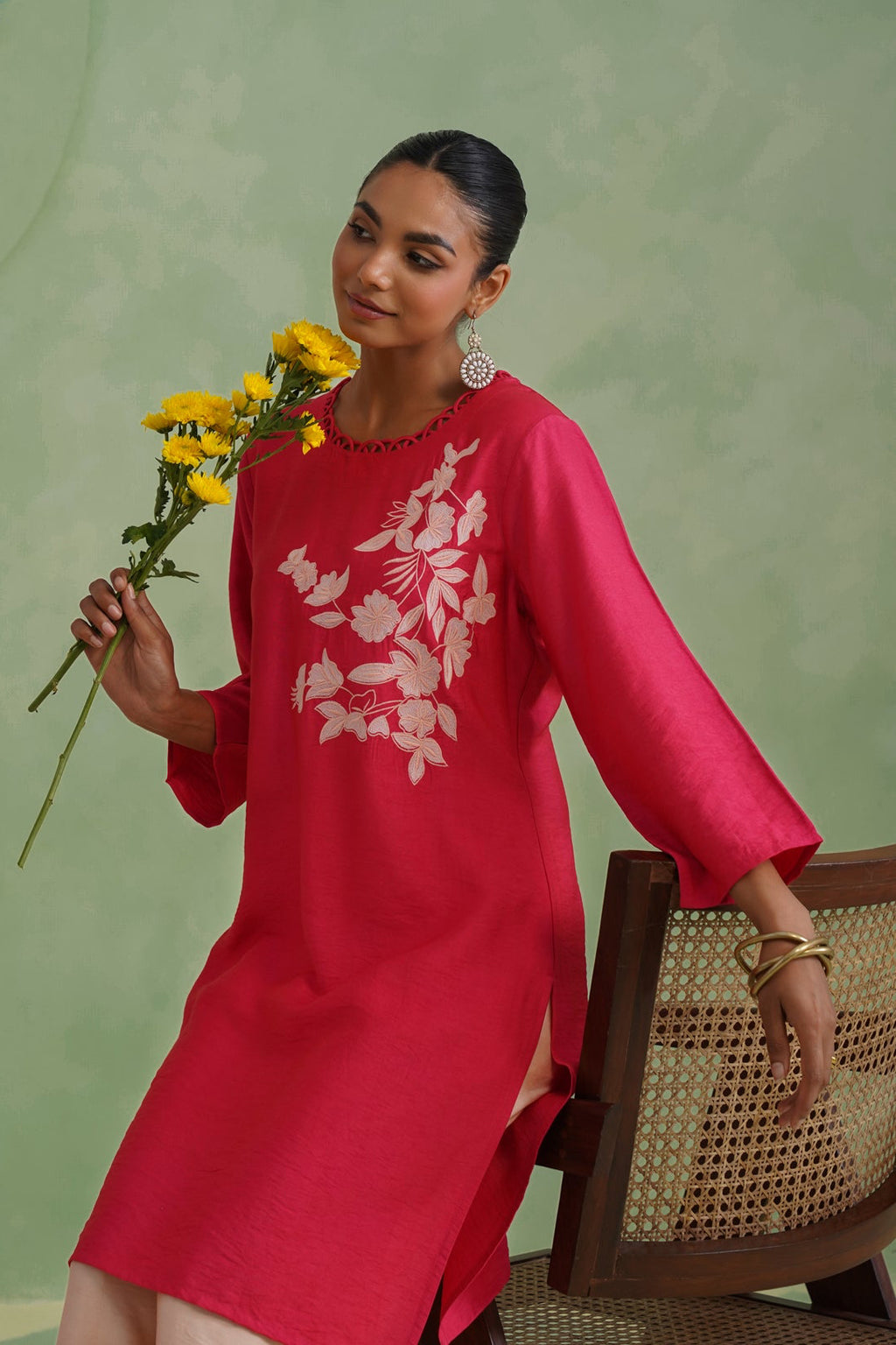 Rani Bloom Embroidered Kurta Set