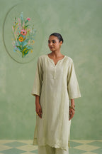 Pistachio Mist Cutwork Lace Kurta Set