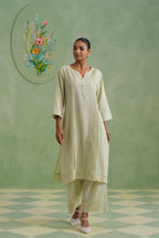 Pistachio Mist Cutwork Lace Kurta Set