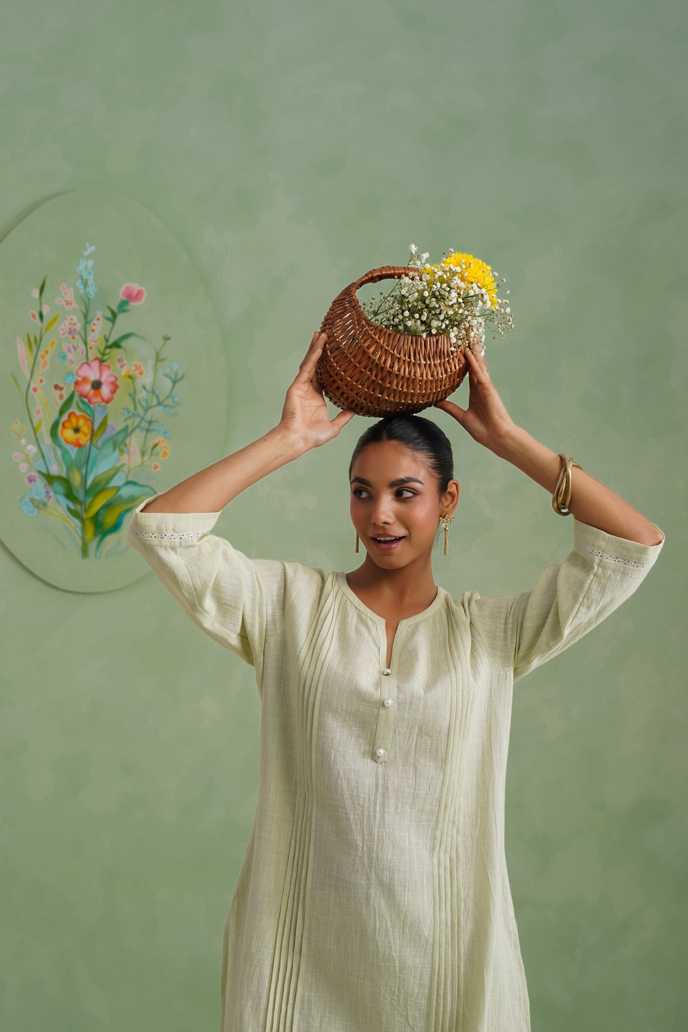 Pistachio Mist Cutwork Lace Kurta Set