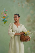 Pistachio Mist Cutwork Lace Kurta Set