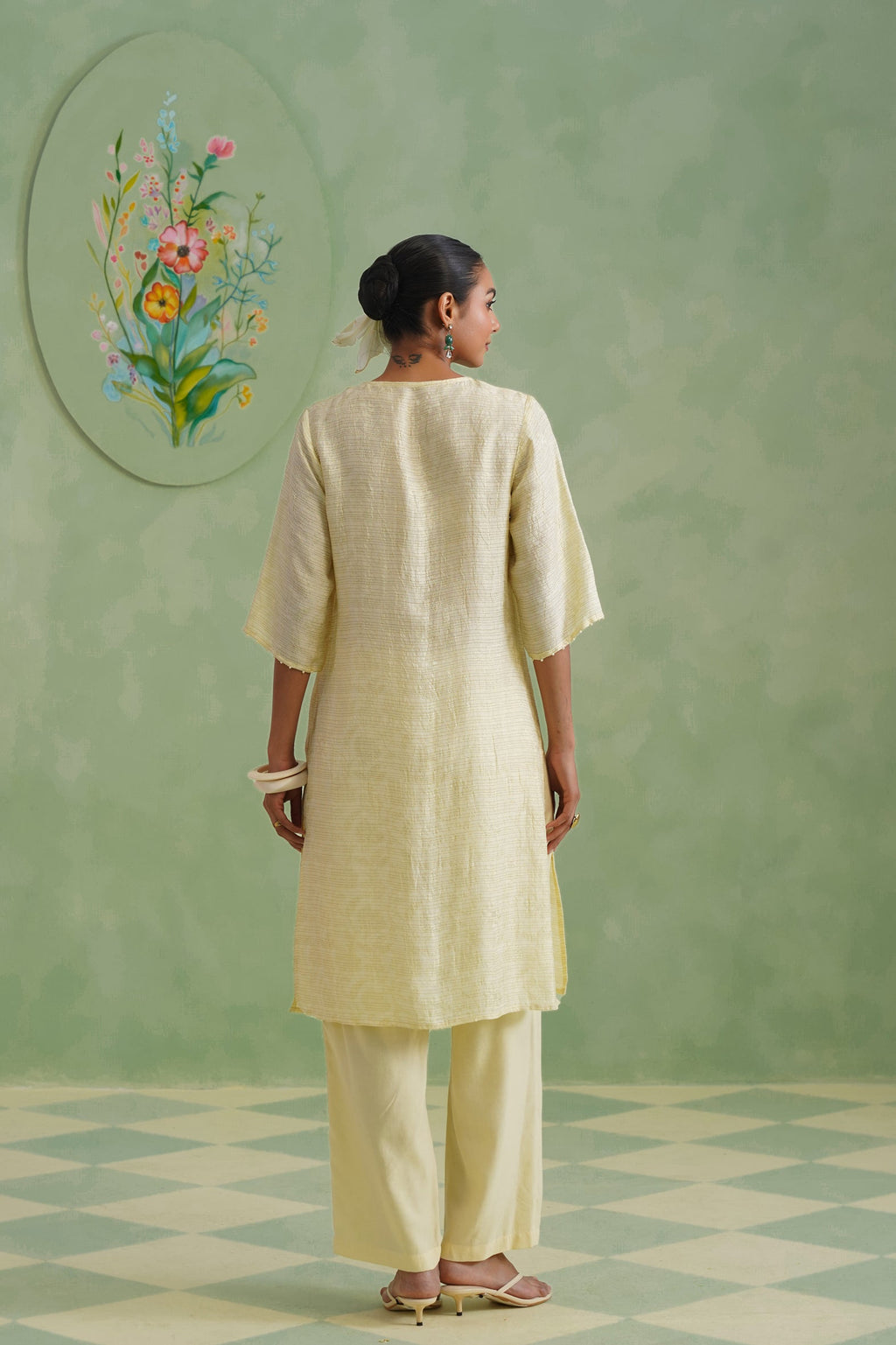 Golden Hour Floral Lurex Jacquard Kurta Set