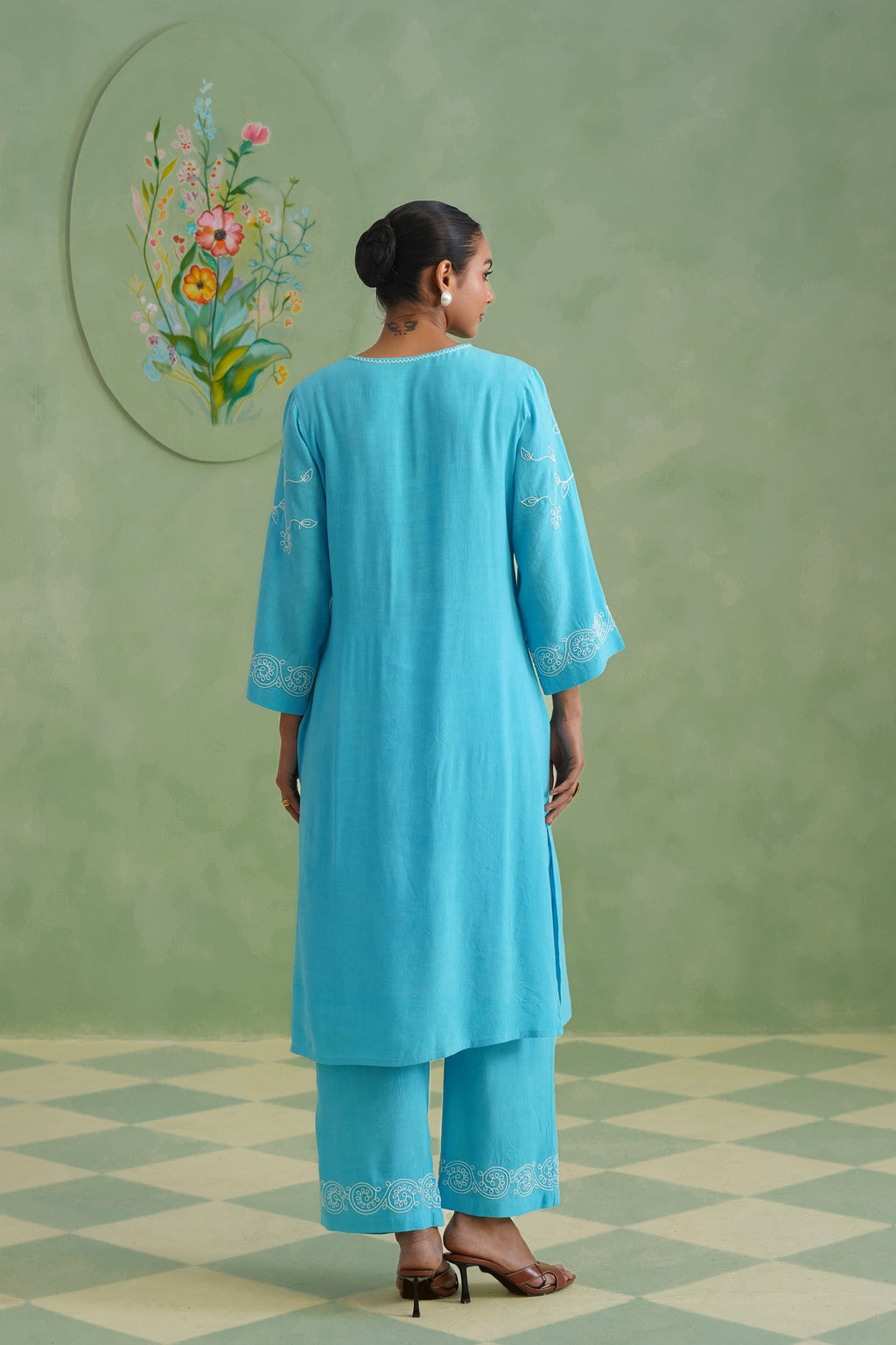 Azure Bloom Dori Embroidered Kurta set