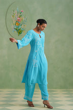 Azure Bloom Dori Embroidered Kurta set