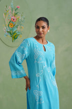 Azure Bloom Dori Embroidered Kurta set