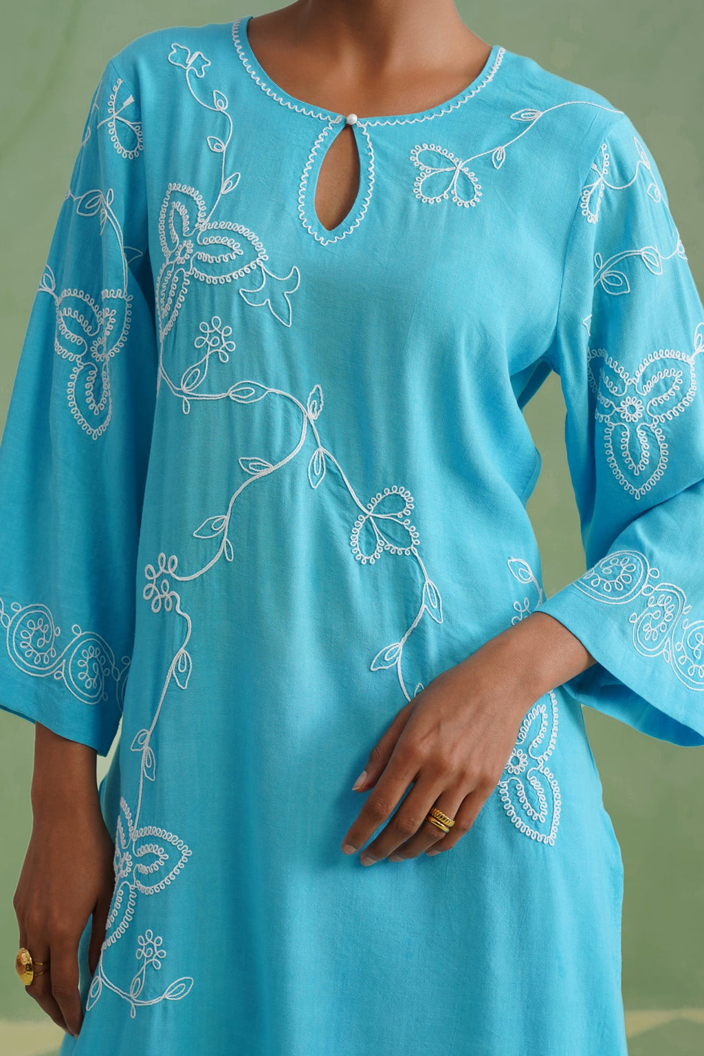 Azure Bloom Dori Embroidered Kurta set