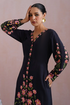 Black Floral Printed Maxi Dress