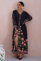 Black Floral Printed Maxi Dress