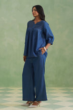 Blue Pinktucks Denim Co-ord Set Korah Stitch