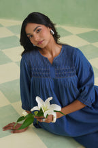 Blue Pinktucks Denim Co-ord Set Korah Stitch