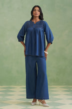 Blue Pinktucks Denim Co-ord Set Korah Stitch