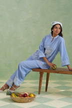 Chambray Embroidered Co-ord Set Korah Stitch