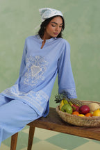Chambray Embroidered Co-ord Set Korah Stitch