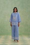 Chambray Embroidered Co-ord Set Korah Stitch