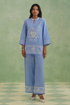 Chambray Embroidered Co-ord Set Korah Stitch