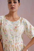 Ditsy Floral Digital Printed Flared Midi Dress Korah Stitch