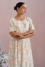 Ditsy Floral Digital Printed Flared Midi Dress Korah Stitch