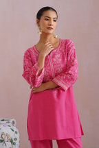 Fuchsia Pink Embroidered Co-Ord Set Korah Stitch