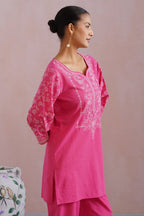 Fuchsia Pink Embroidered Co-Ord Set Korah Stitch