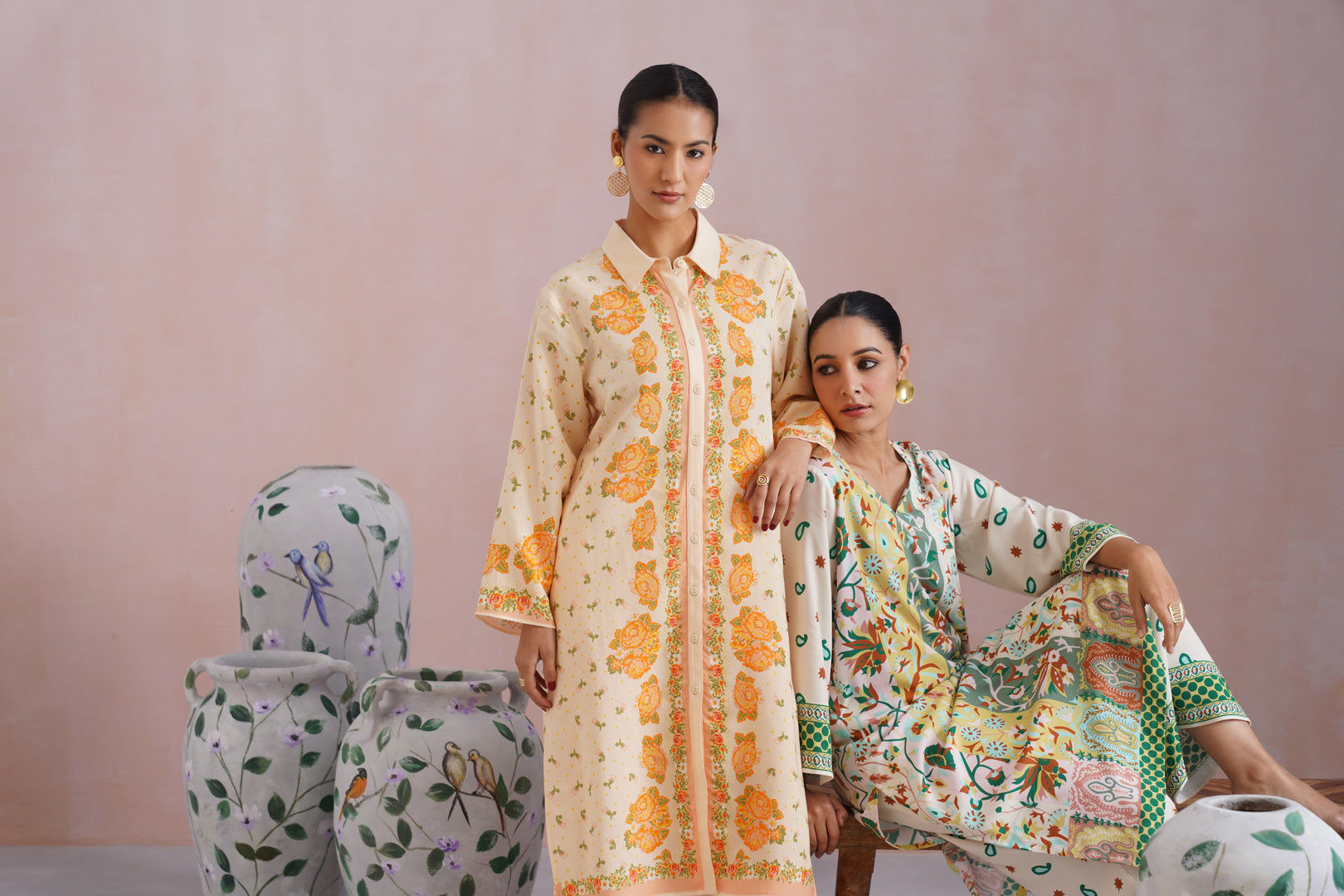 Heritage-Inspired Digital Placement Printed Kurta Set Korah Stitch