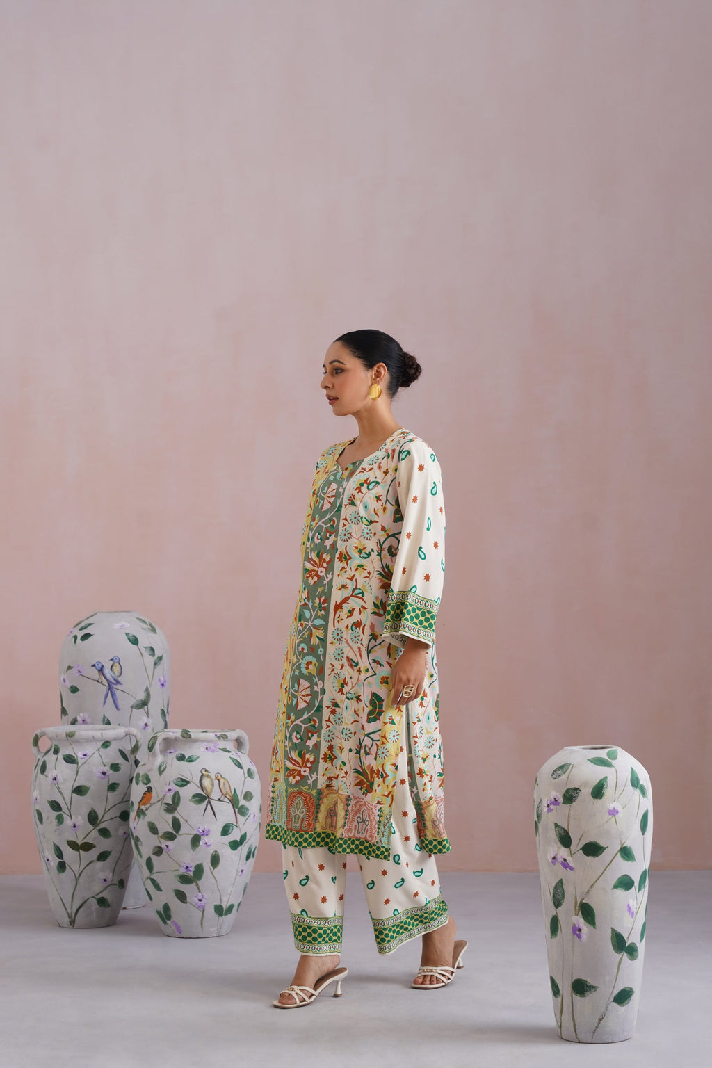 Heritage-Inspired Digital Placement Printed Kurta Set Korah Stitch