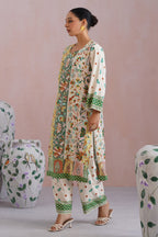 Heritage-Inspired Digital Placement Printed Kurta Set Korah Stitch