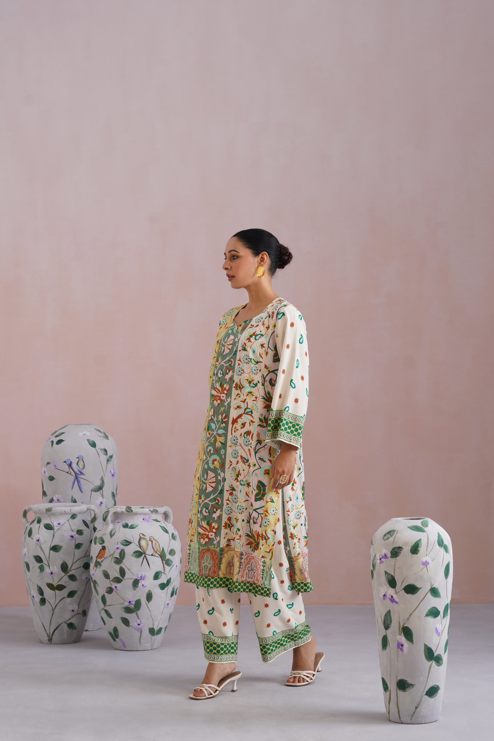 Heritage-Inspired Digital Placement Printed Kurta Set Korah Stitch