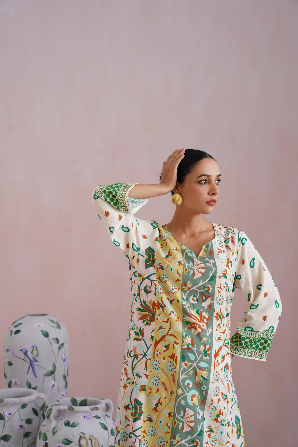 Heritage-Inspired Digital Placement Printed Kurta Set Korah Stitch
