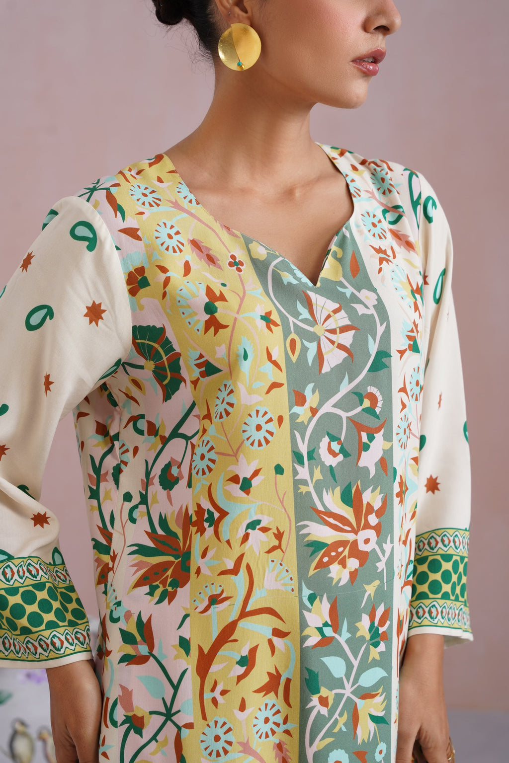 Heritage-Inspired Digital Placement Printed Kurta Set Korah Stitch