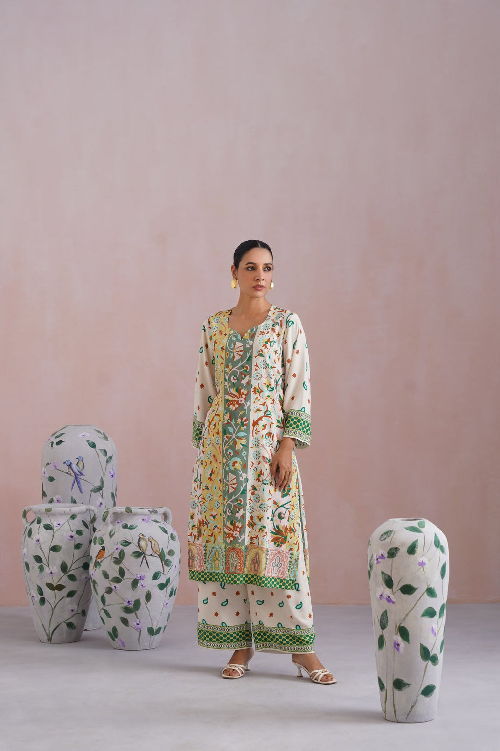 Heritage-Inspired Digital Placement Printed Kurta Set Korah Stitch